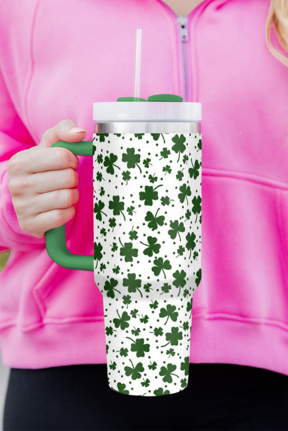 Thermos Clover Print Cup with Handle 40oz