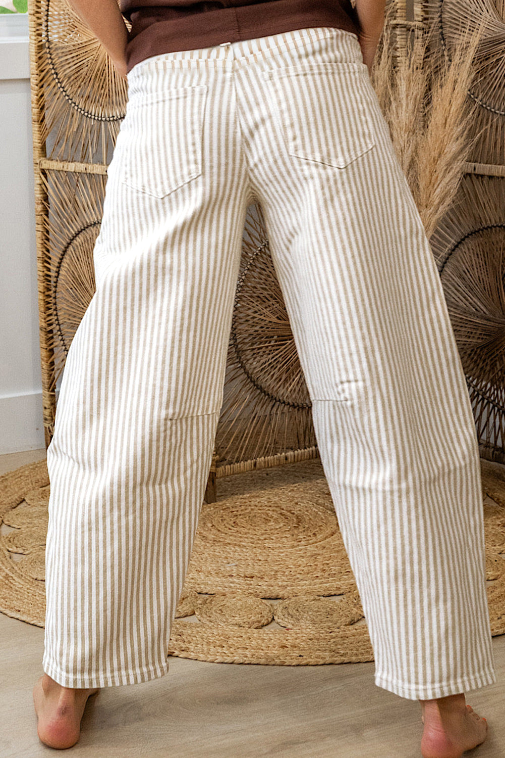 Barrel Stripe Everyday Jeans in Khaki