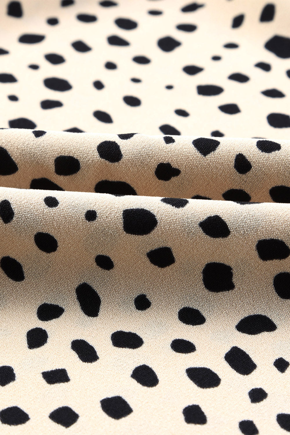 Women's Frill-Trimmed Neck 3/4 Sleeves Cheetah Blouse