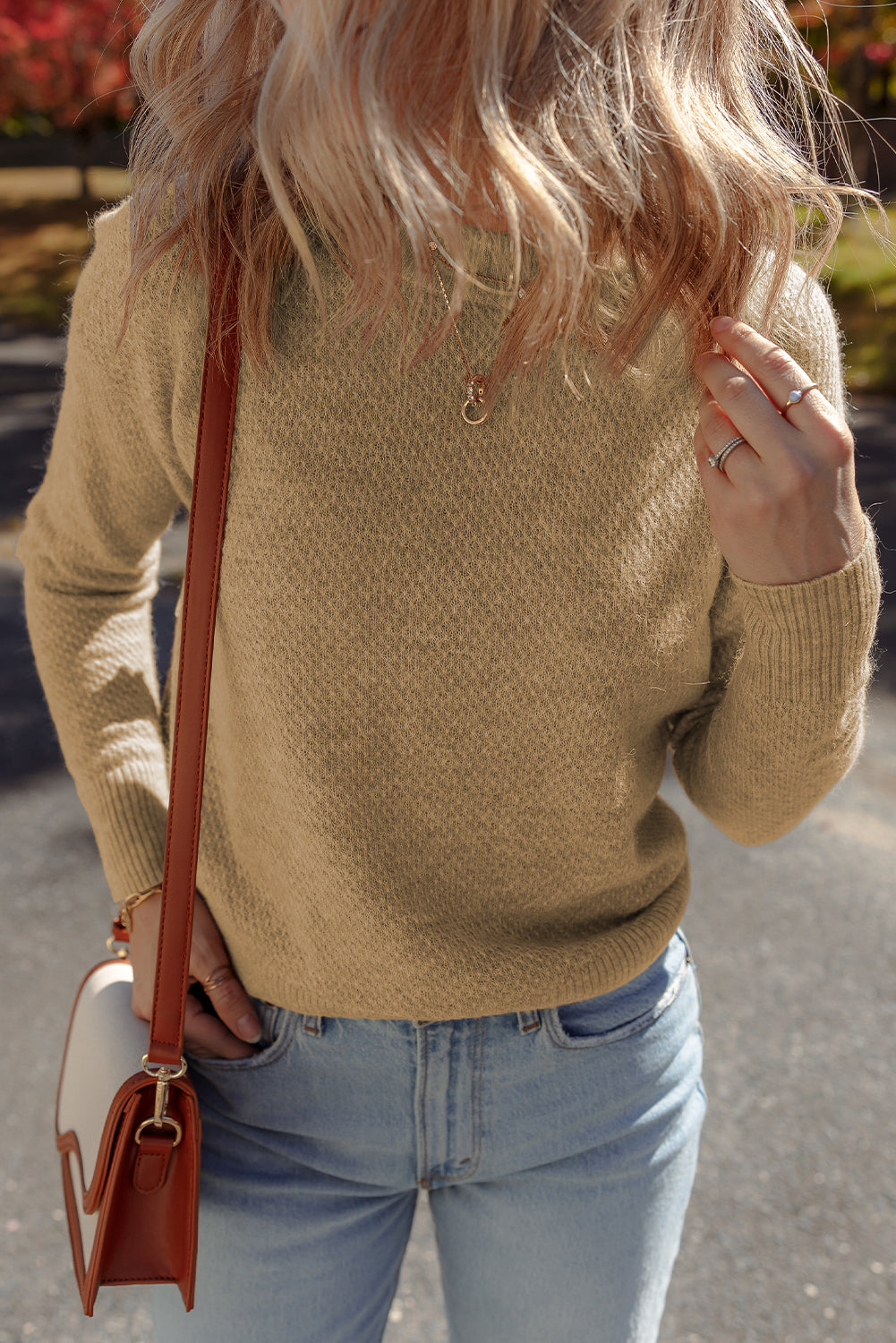 Straw Cashmere Yellow Brushed Everyday Fitted Knit Top