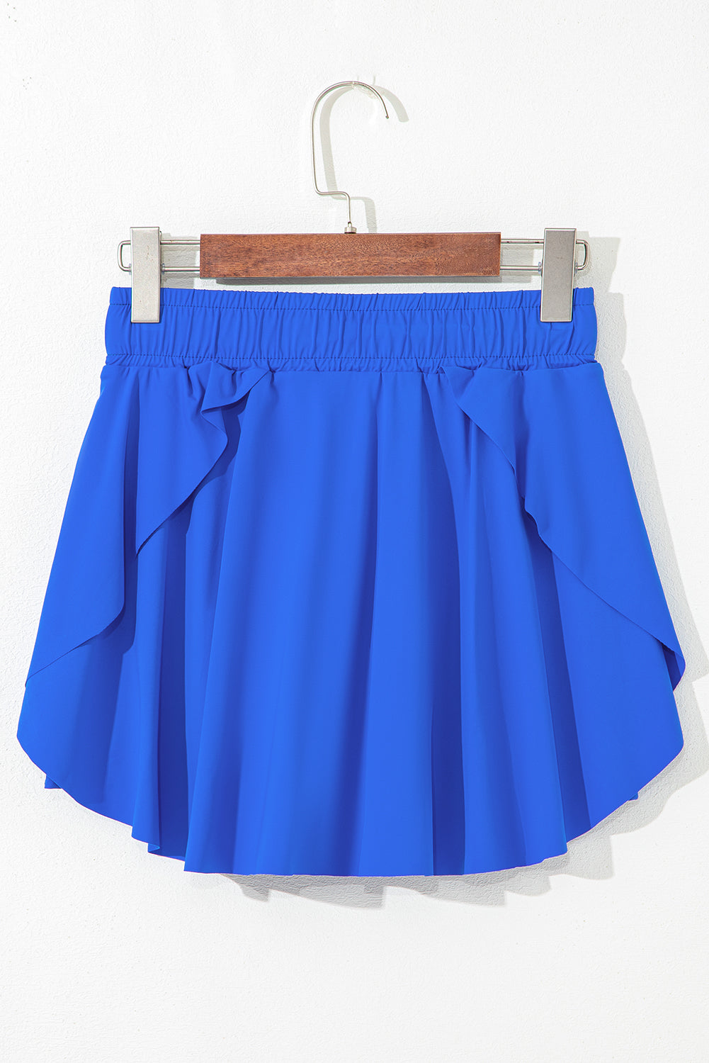 Drawcord Elastic Waistband Lined Tennis Skorts in Sky Blue