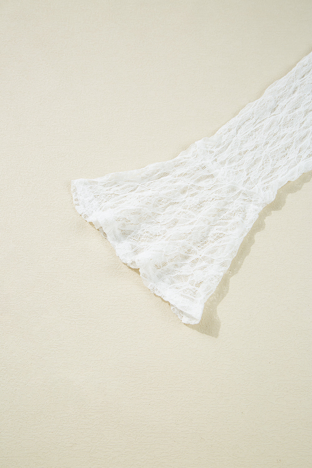 Bell Sheer Lace Sleeve Mock-Neck Blouse