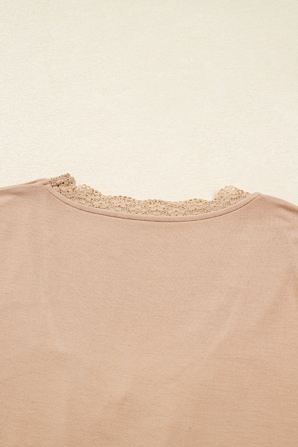 Neckline Lace-trimmed Sweetheart Ruched Detail Long-Sleeved T-shirt