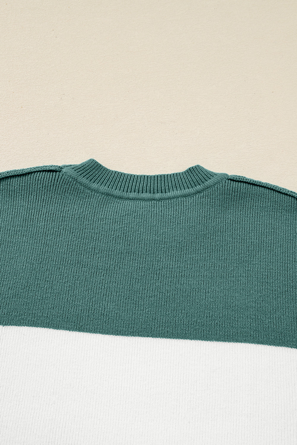 Plain Rib-Knit Colorblock Rib-Knit Knit Baggy Knit Top