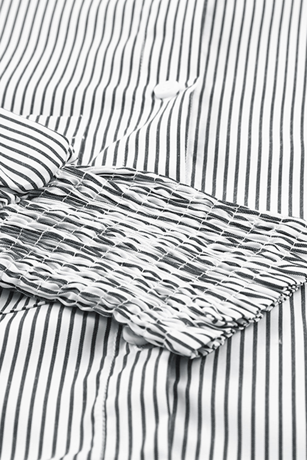 Women's Shirt with Shirred Cuffed Striped Boyfriend