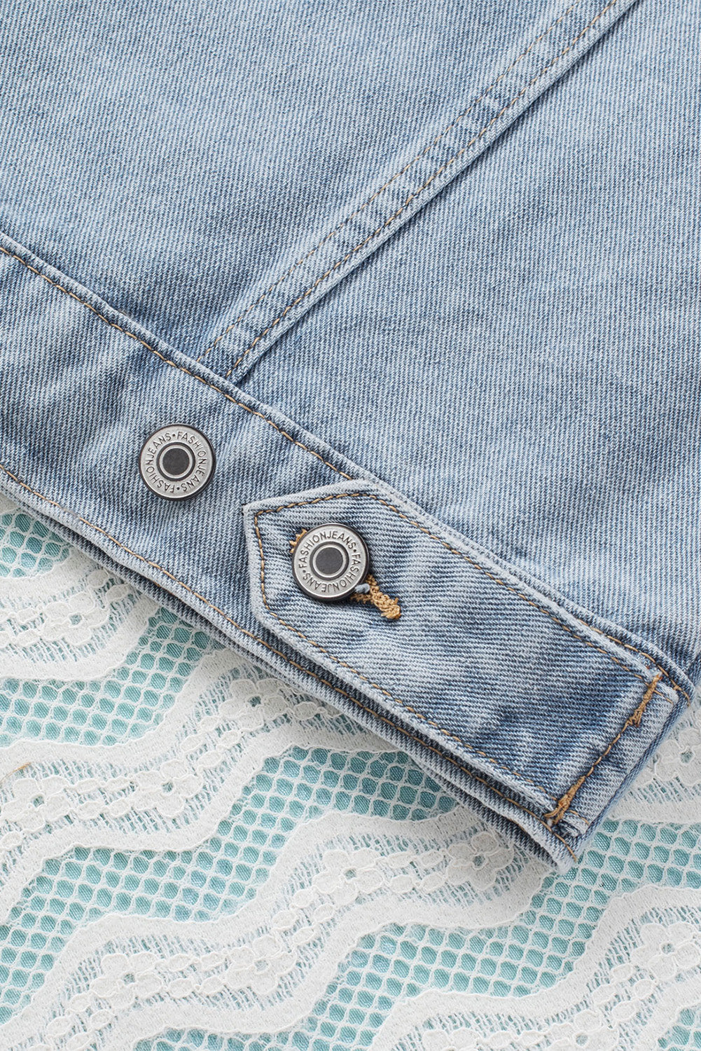 Women's Ripped Hooded Button Closure Denim Jacket