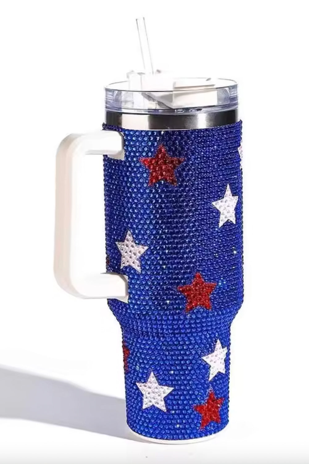 Shape Rhinestone Star Rhinestone Handle Large Vacuum Cup 40oz
