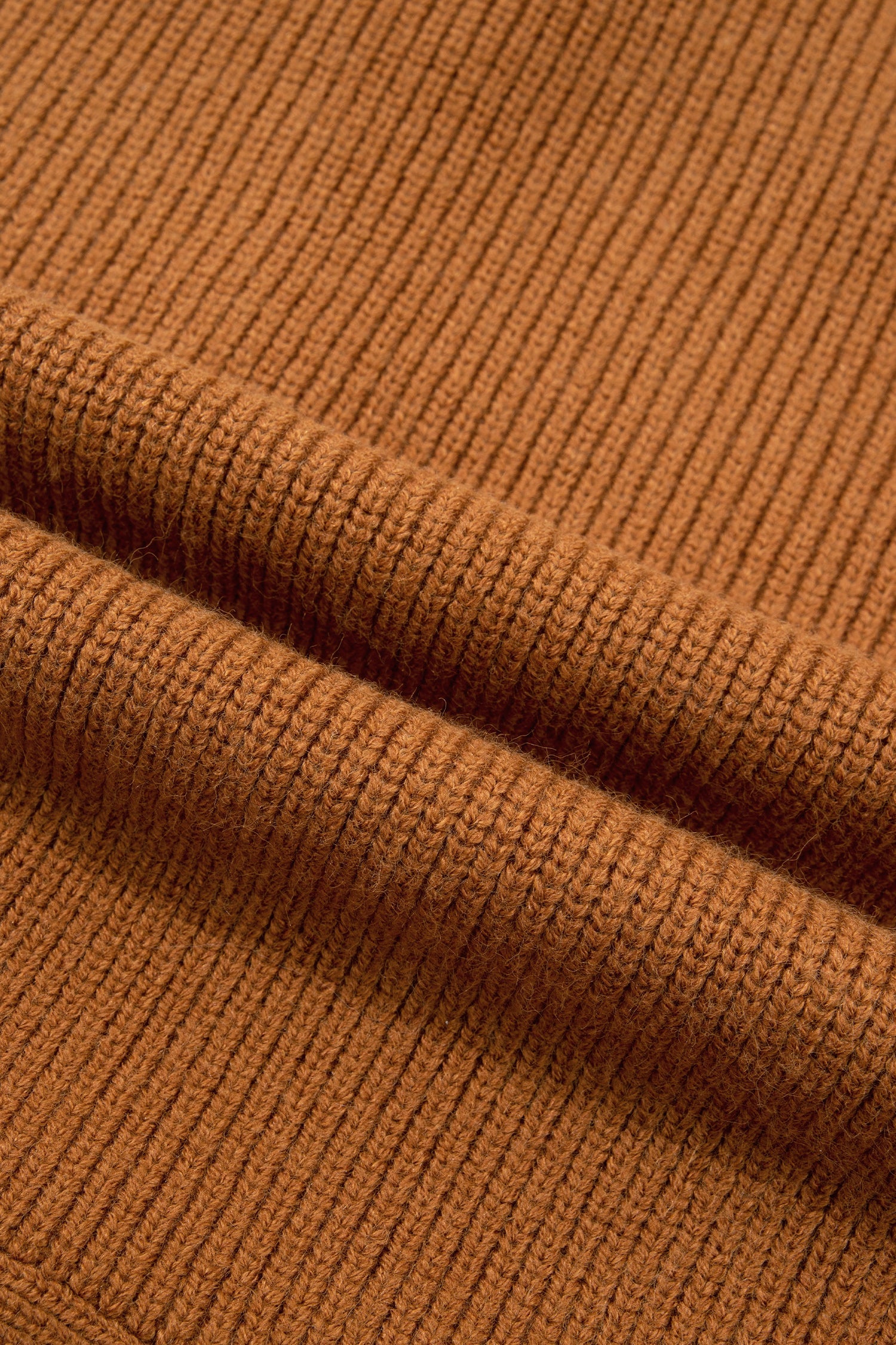 Mustard Collar Rib-Knit Knit Button Front Long-Sleeved Cardigan