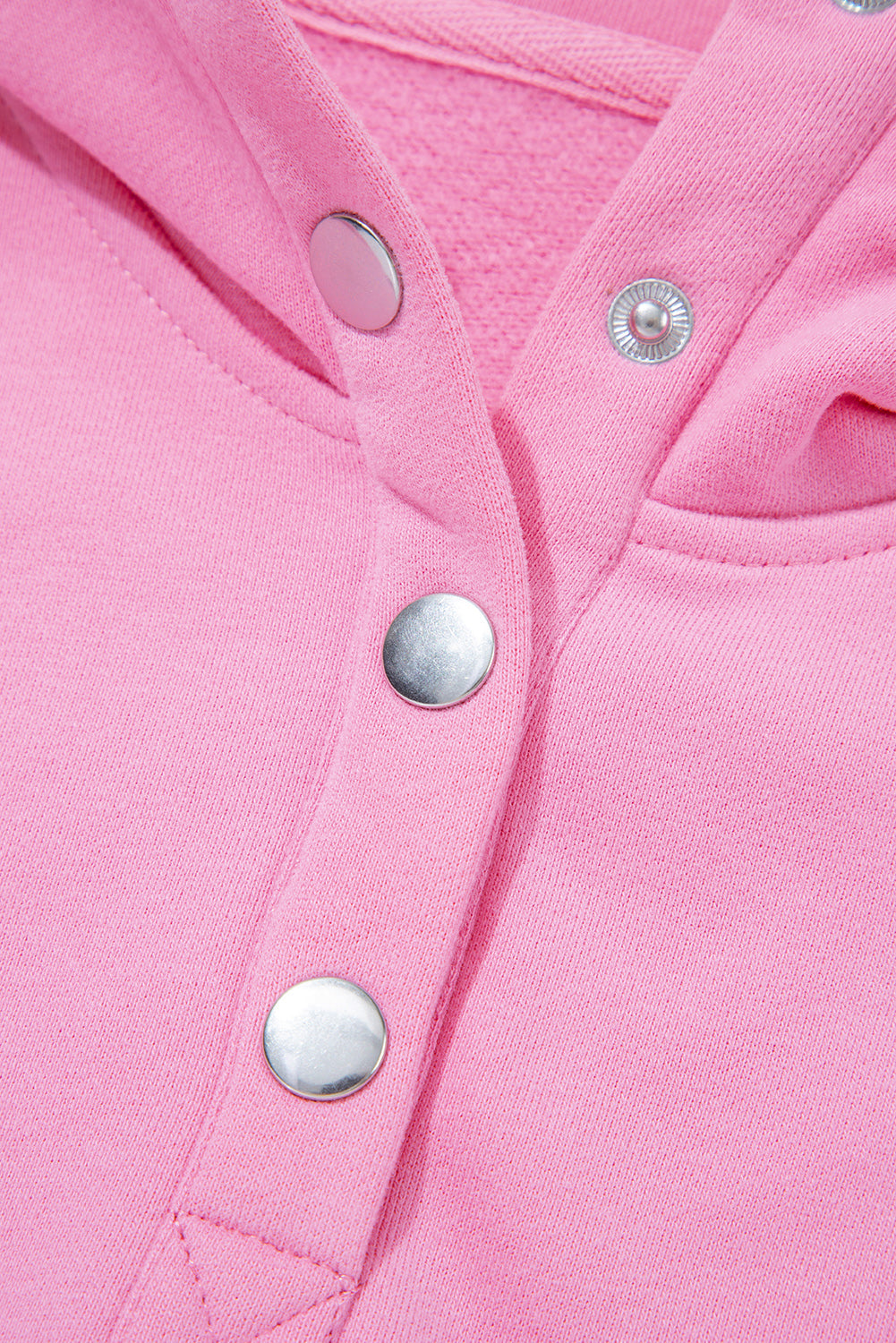 Flower Patchwork Embroidered Patchwork Snap Buttons Pullover Sweatshirt