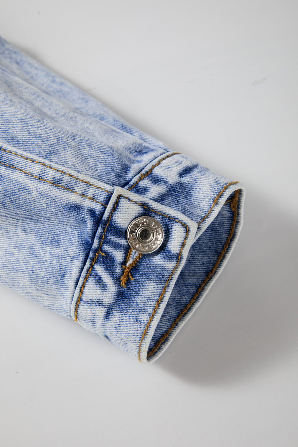 Retro Washed Flap Pockets Denim Jacket in Beau Blue