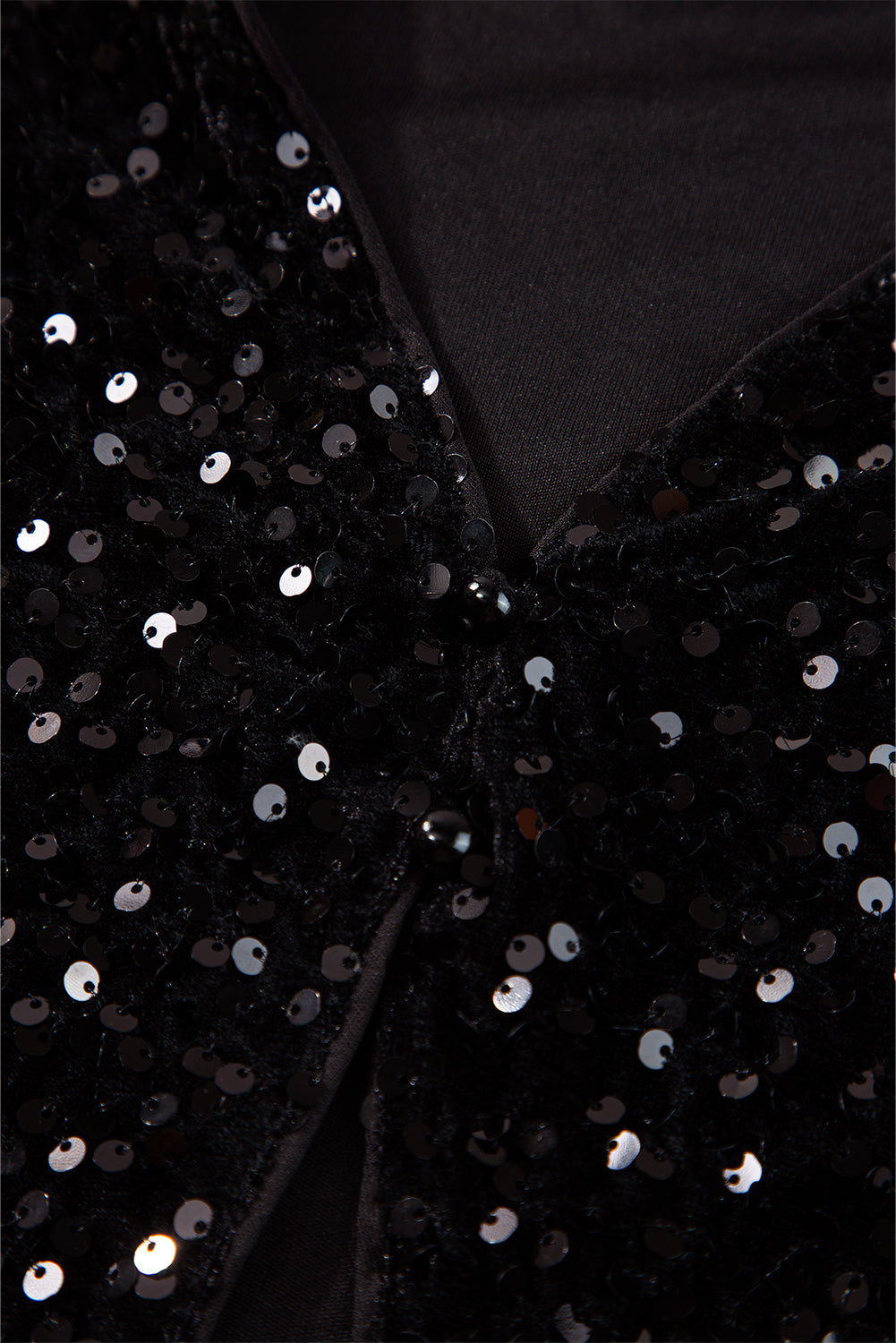 Sequin Long-Sleeved Cutout Back Top Style
