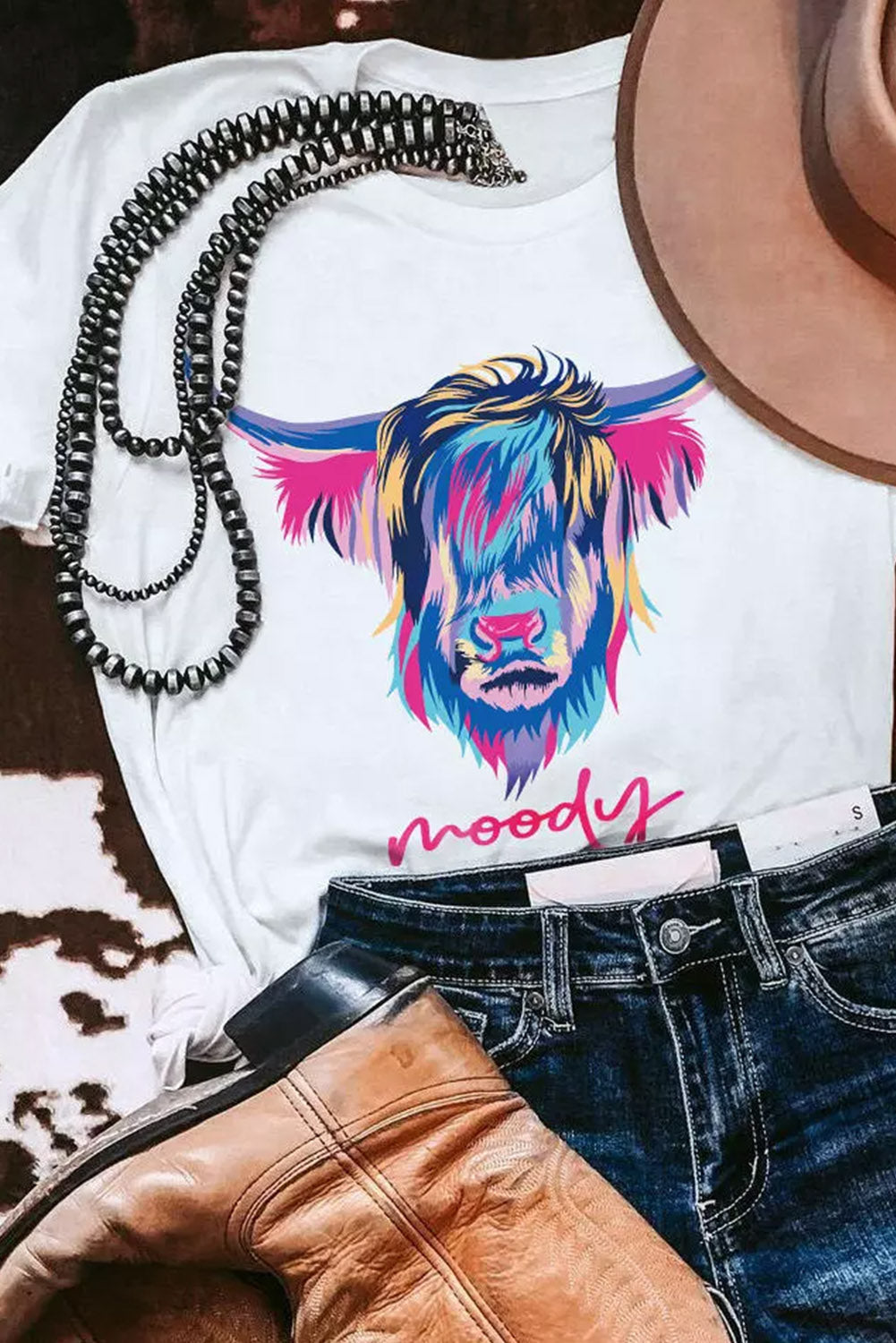 Highland Heifer Moody T-shirt graphique