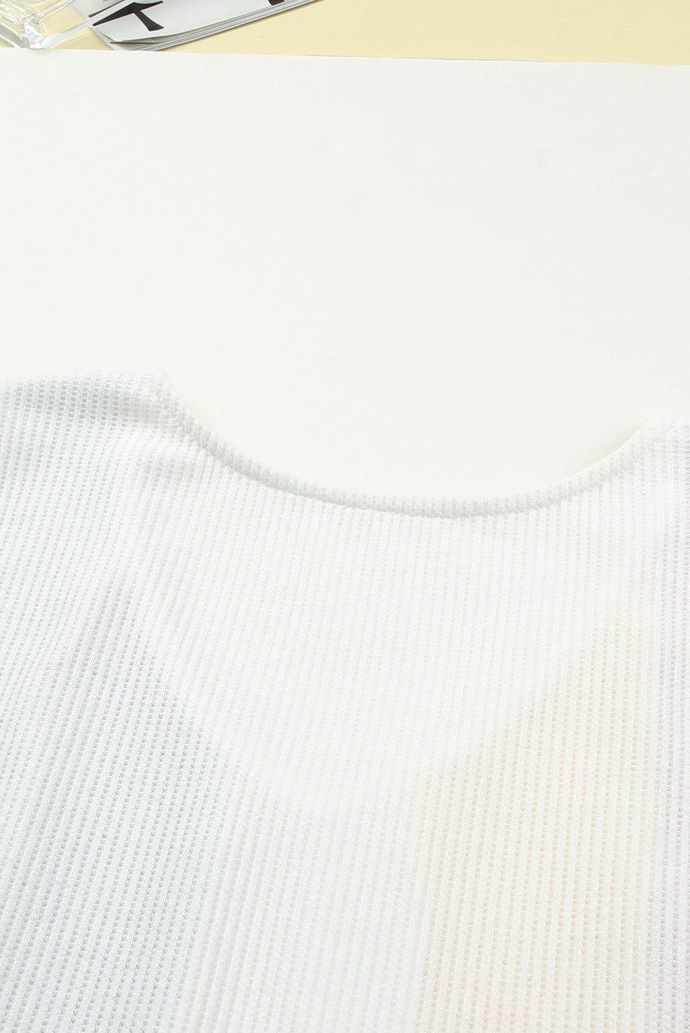 Women's Tank Top Featuring Waffle Knitted V Neck