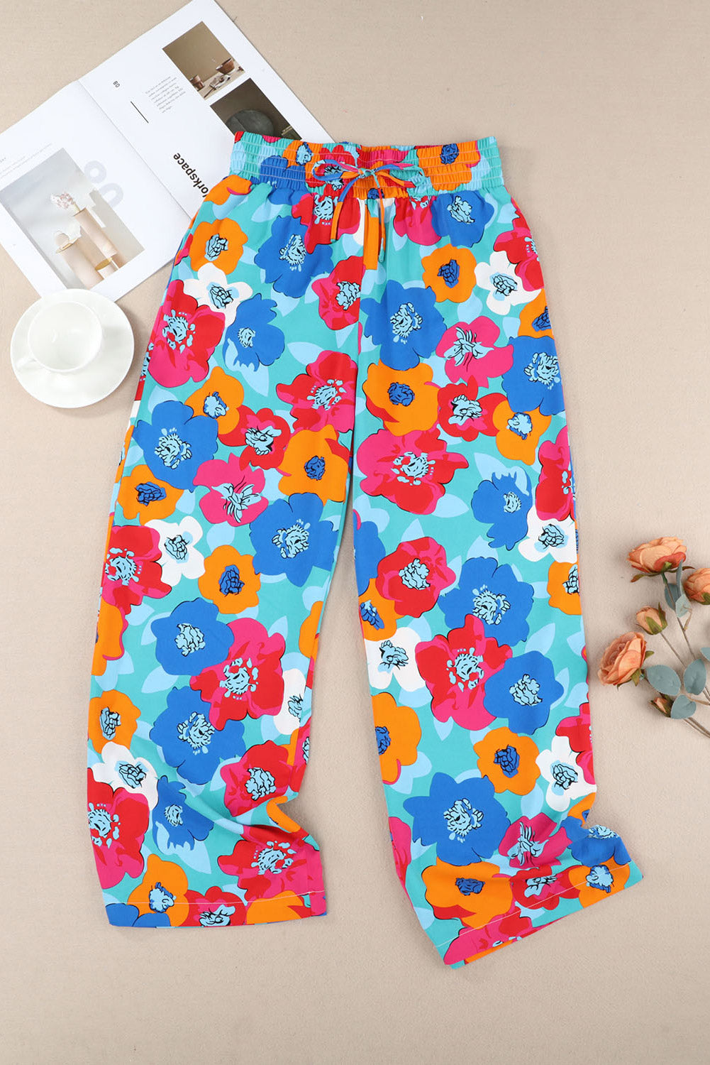 Women's Pants with Drawcord Wide Waistband