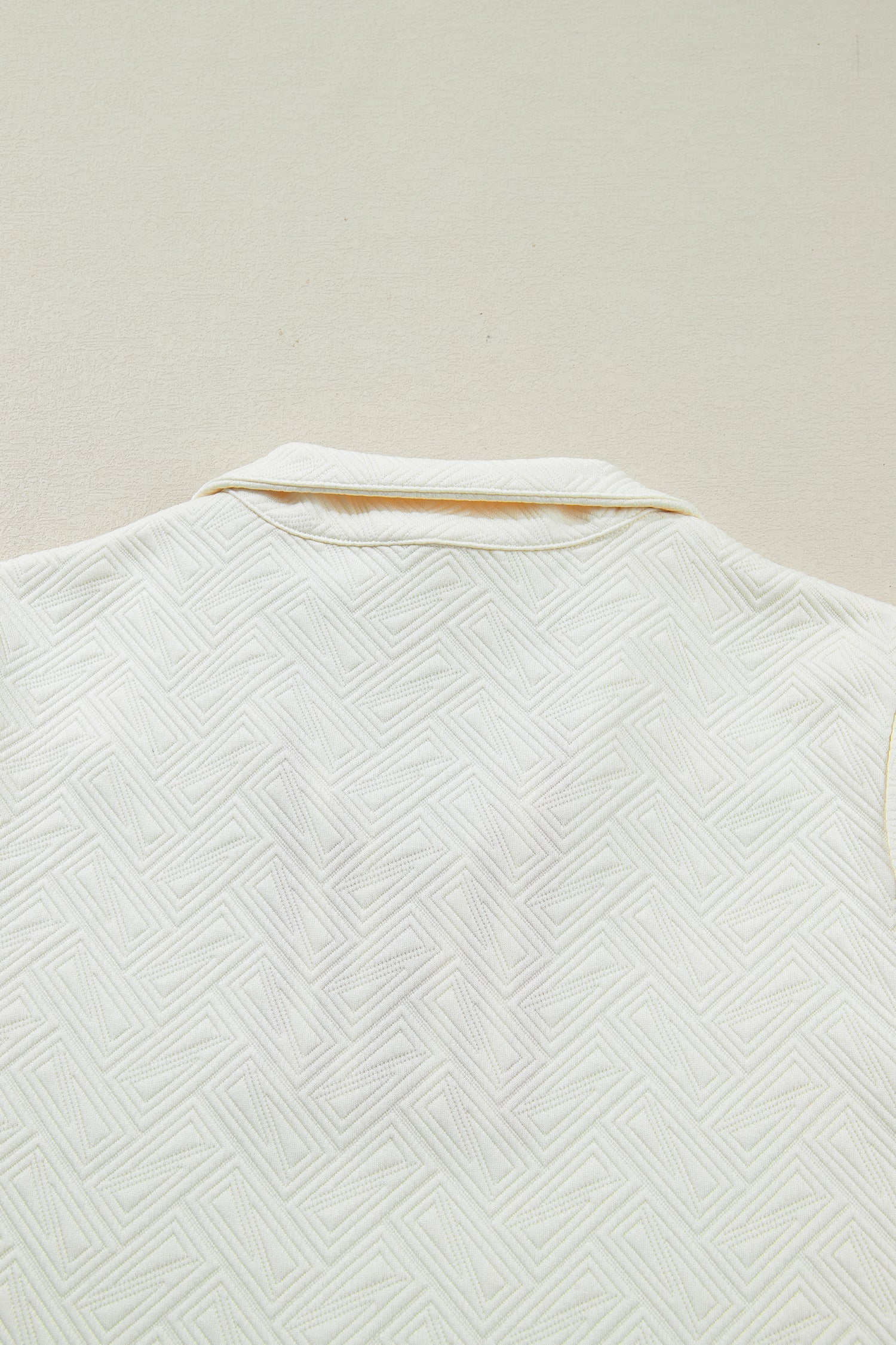 Contrast Textured Knit Striped Accent Zip Collar Pullover Top