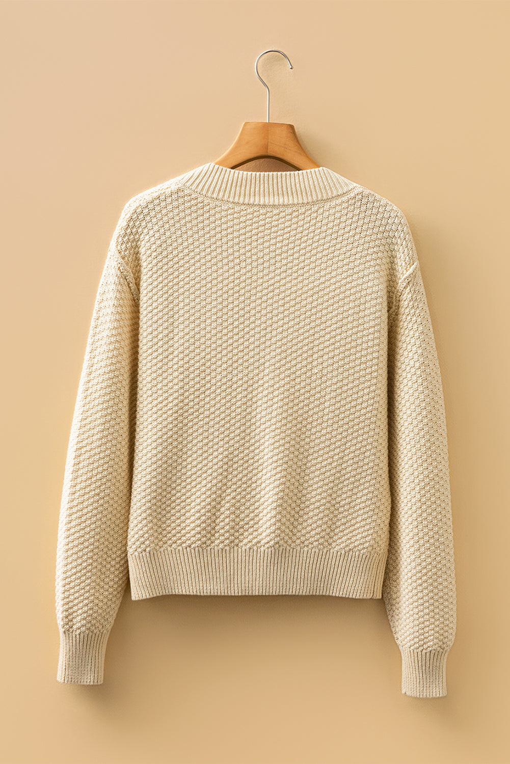 Front Cropped Button Cropped Cardigan Knit Top