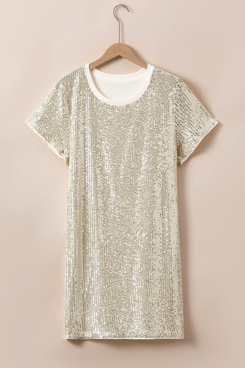 Robe T-shirt à Manches Courtes et à Paillettes de Grande Taille