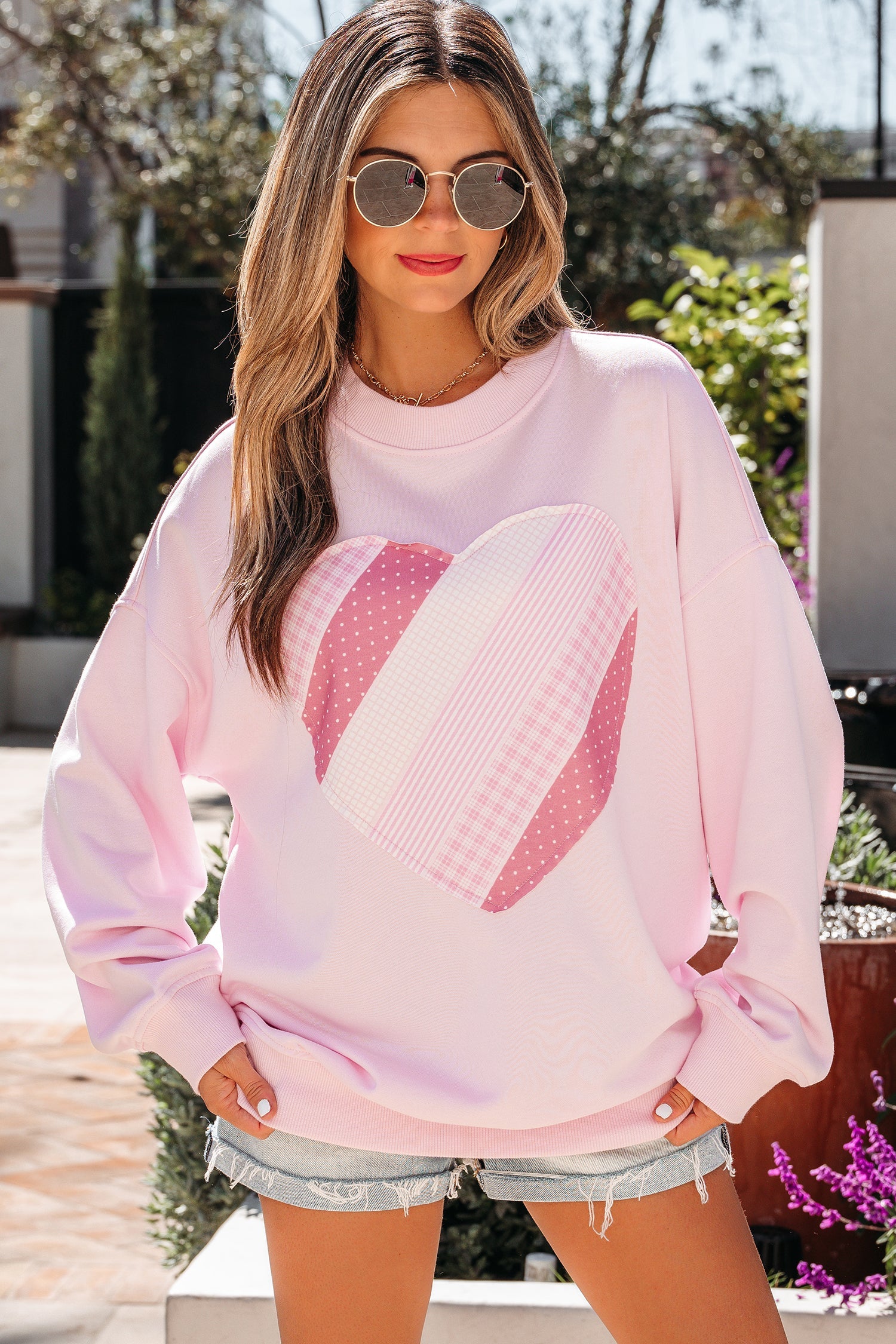 Sweetheart Patchwork Oversize Sweatshirt