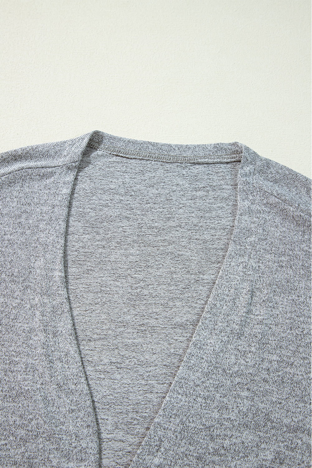 Solid High Rise Open-Front Lightweight Cardigan
