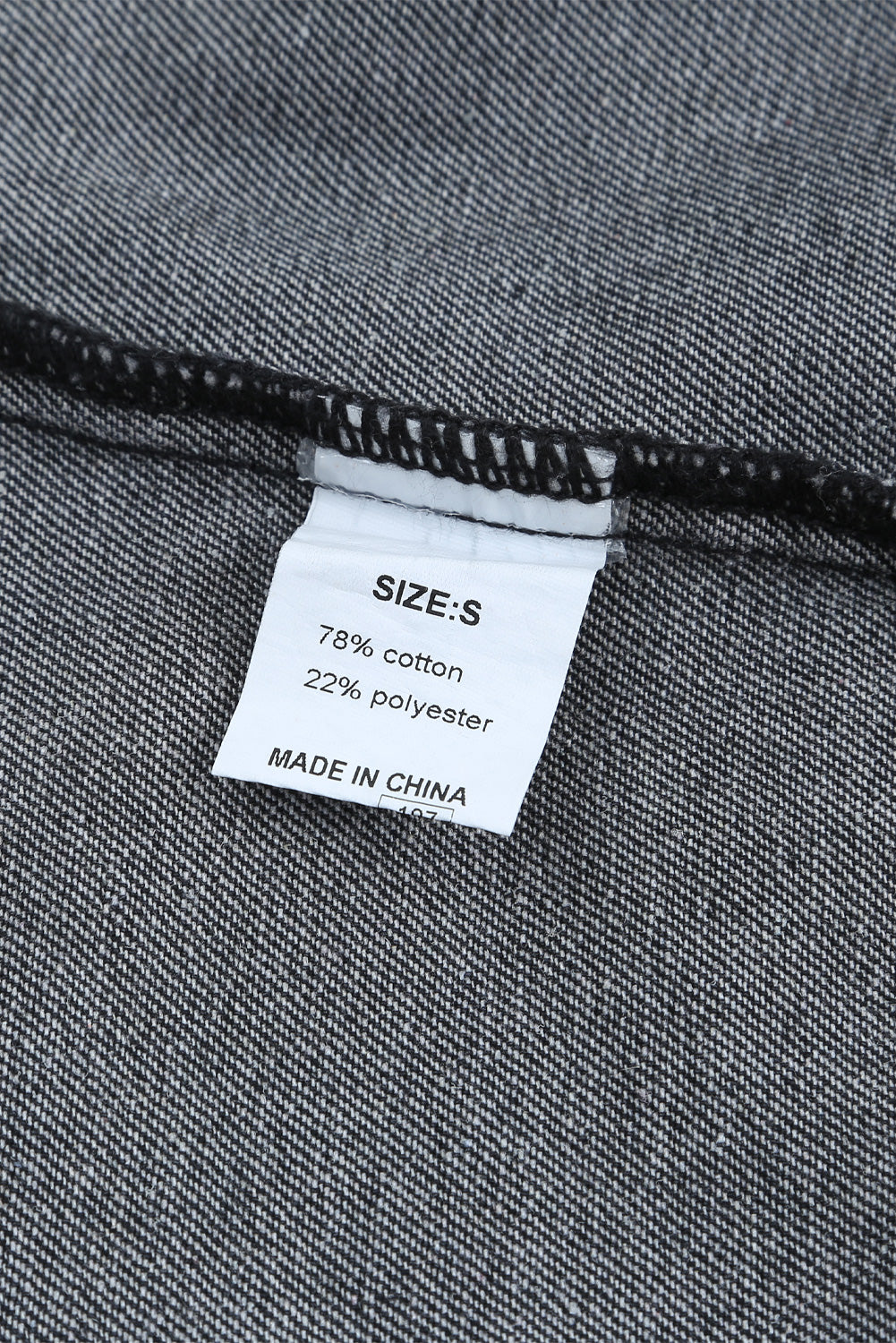 Lapel Hem Distressed Raw Buttons Denim Jacket