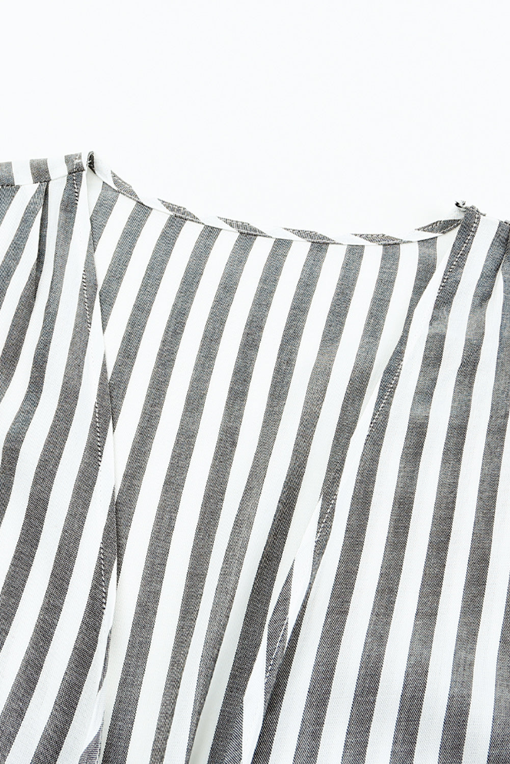 Women's Romper Featuring Kimono Sleeves Tie Front Striped