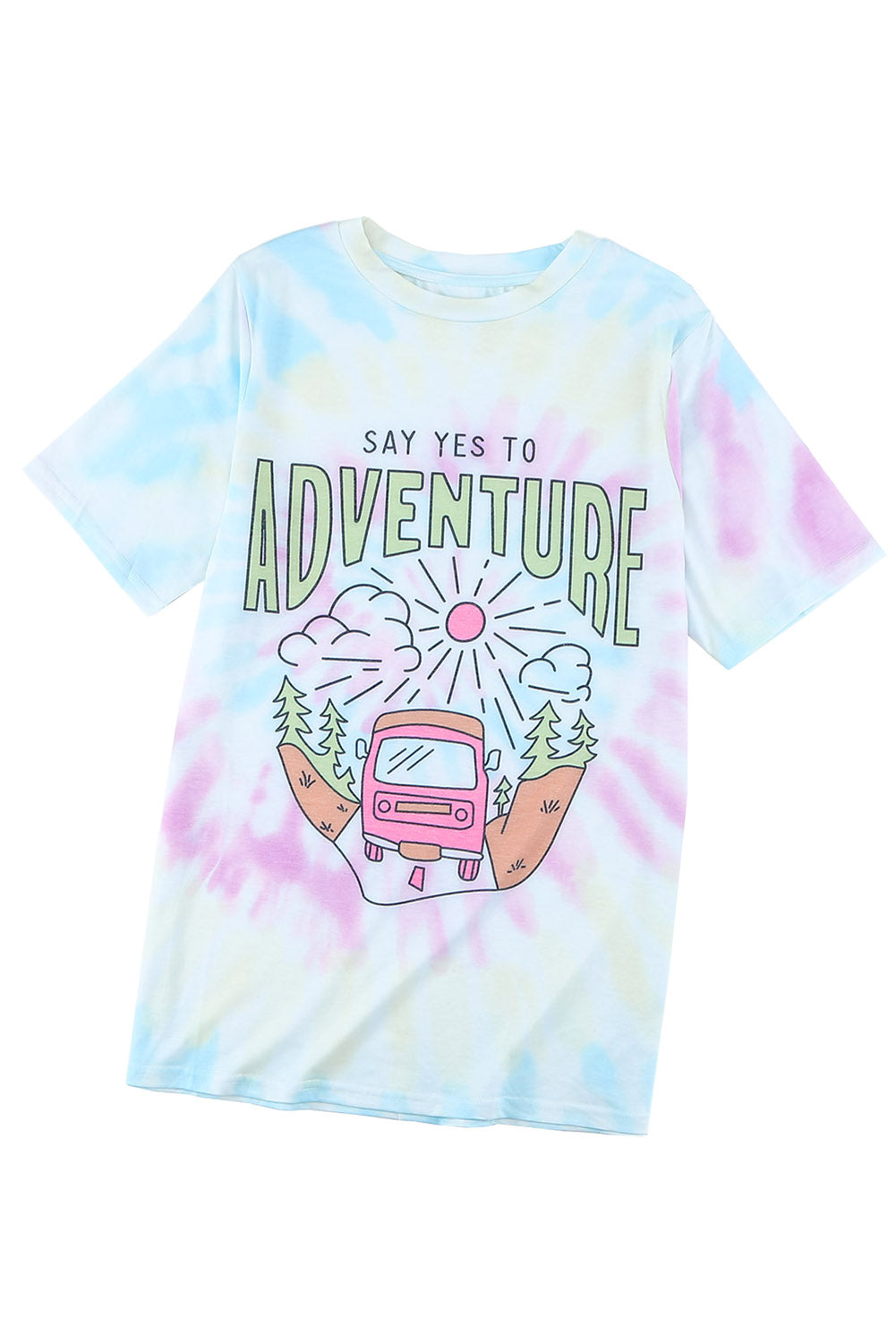 DITES OUI À L'AVENTURE T-shirt imprimé tie-dye