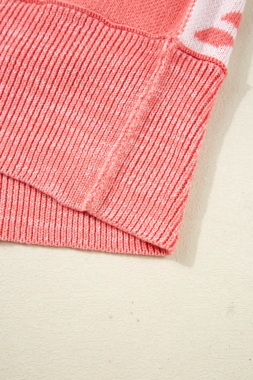Snowflake Checker Candycane Checker Christmas Holiday Drop-Shoulder Tunic Loose Knit Top