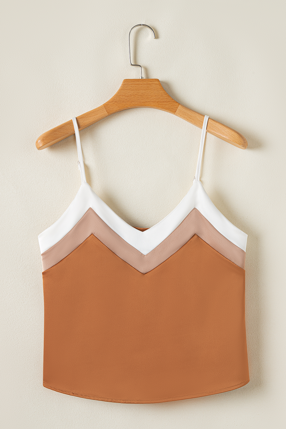 Chevron Straps Colorblock Spaghetti Tank Top