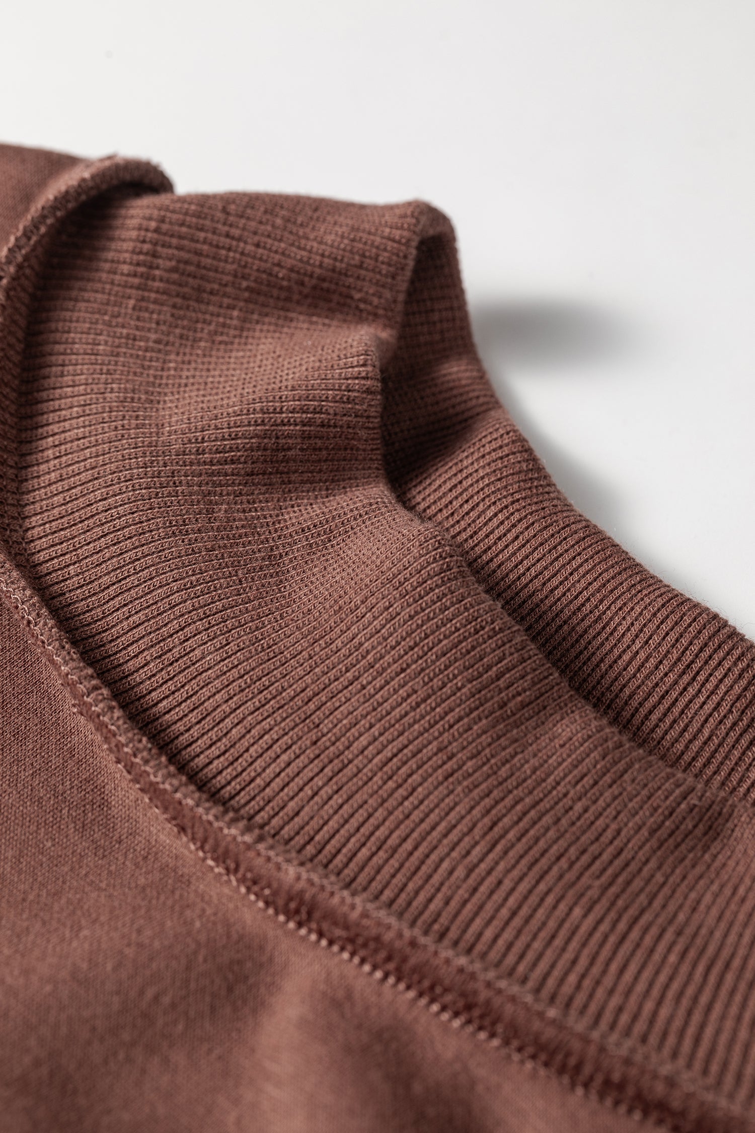 Coffee Reversible Oversize Drop-Shoulder Mock-Neck Sweatshirt