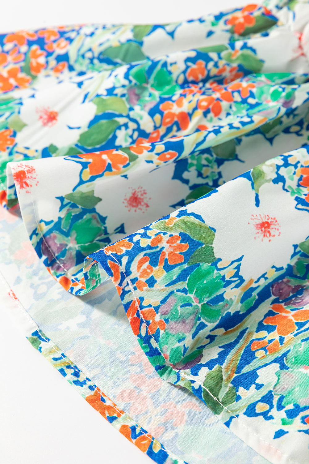 Bow Applique Floral-Print Applique Slit Sleeveless Peplum Blouse
