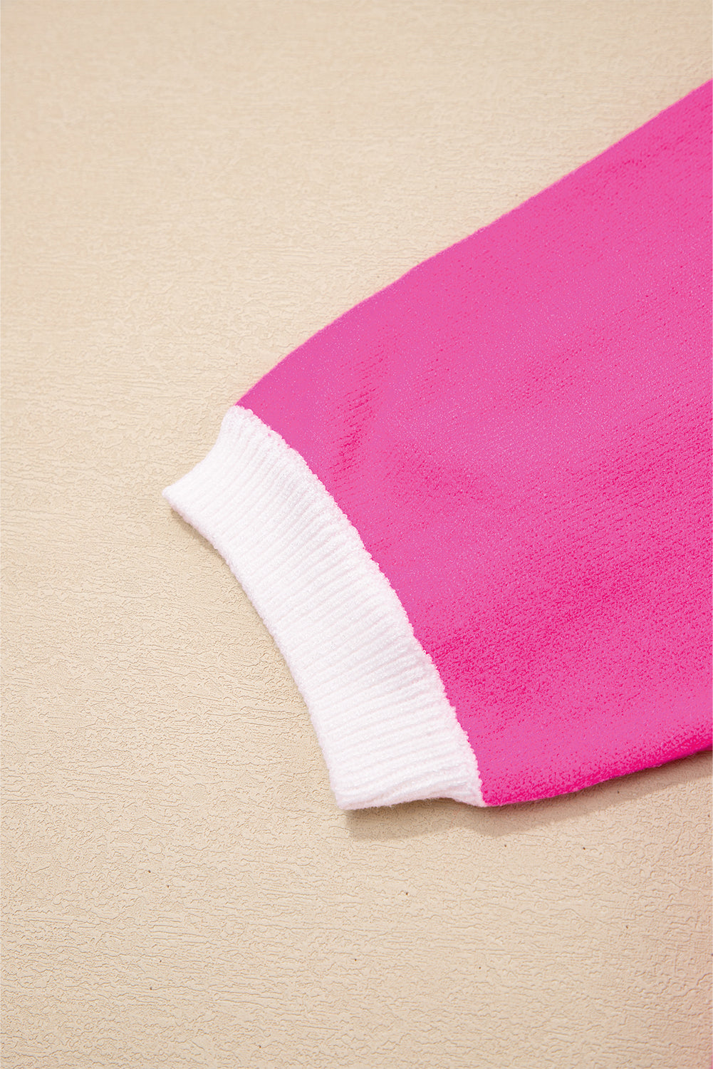 Graphic XOXO Embroidered Valentines Contrast Trim Crew-Neck Short Puff Sleeve Knit Top Tee