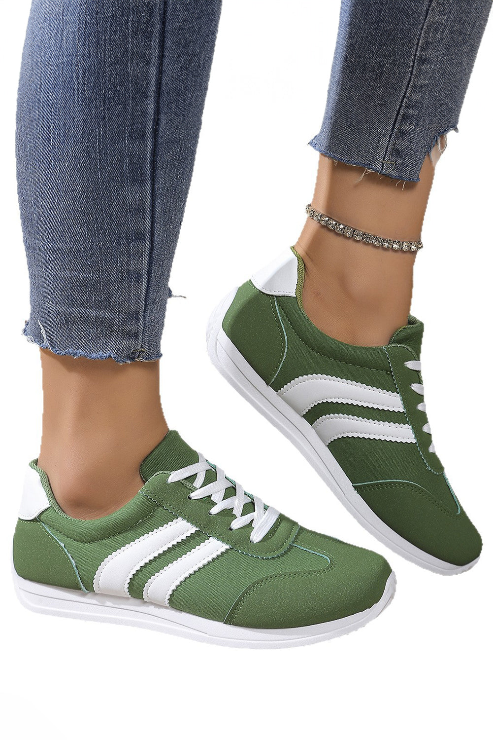 Colorblock Patchwork Breathable Lace-up Sneakers