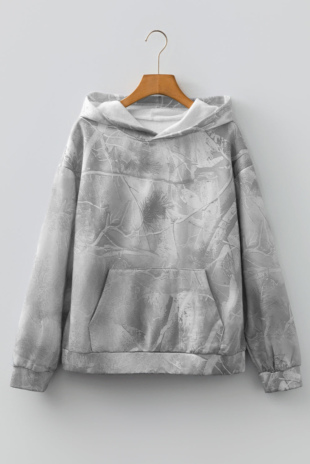 Camouflage Roomy Woodland Print Sporty Hoodie