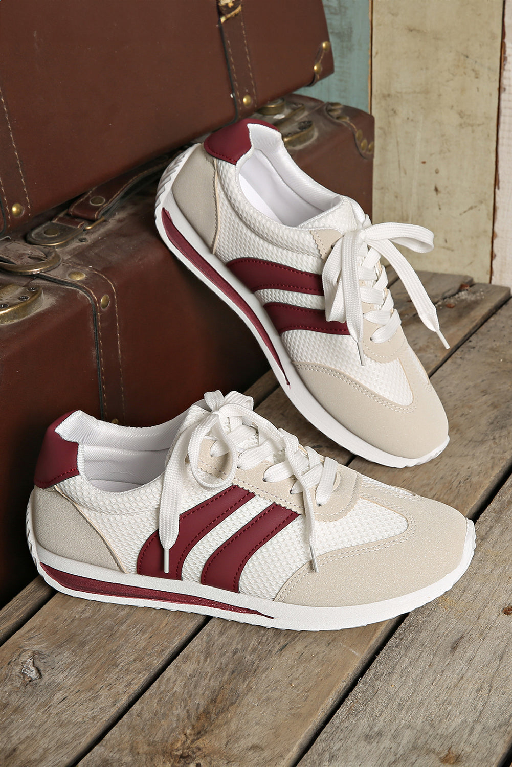 Colorblock Patchwork Breathable Lace-up Sneakers Style