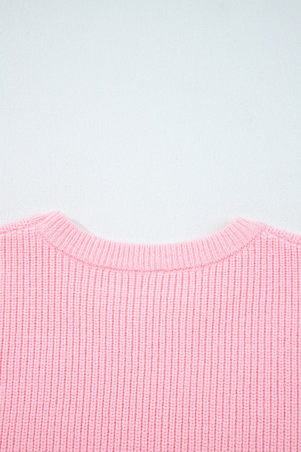 Cane Merry Candy Puffy Knit Crew-Neck Knit Top