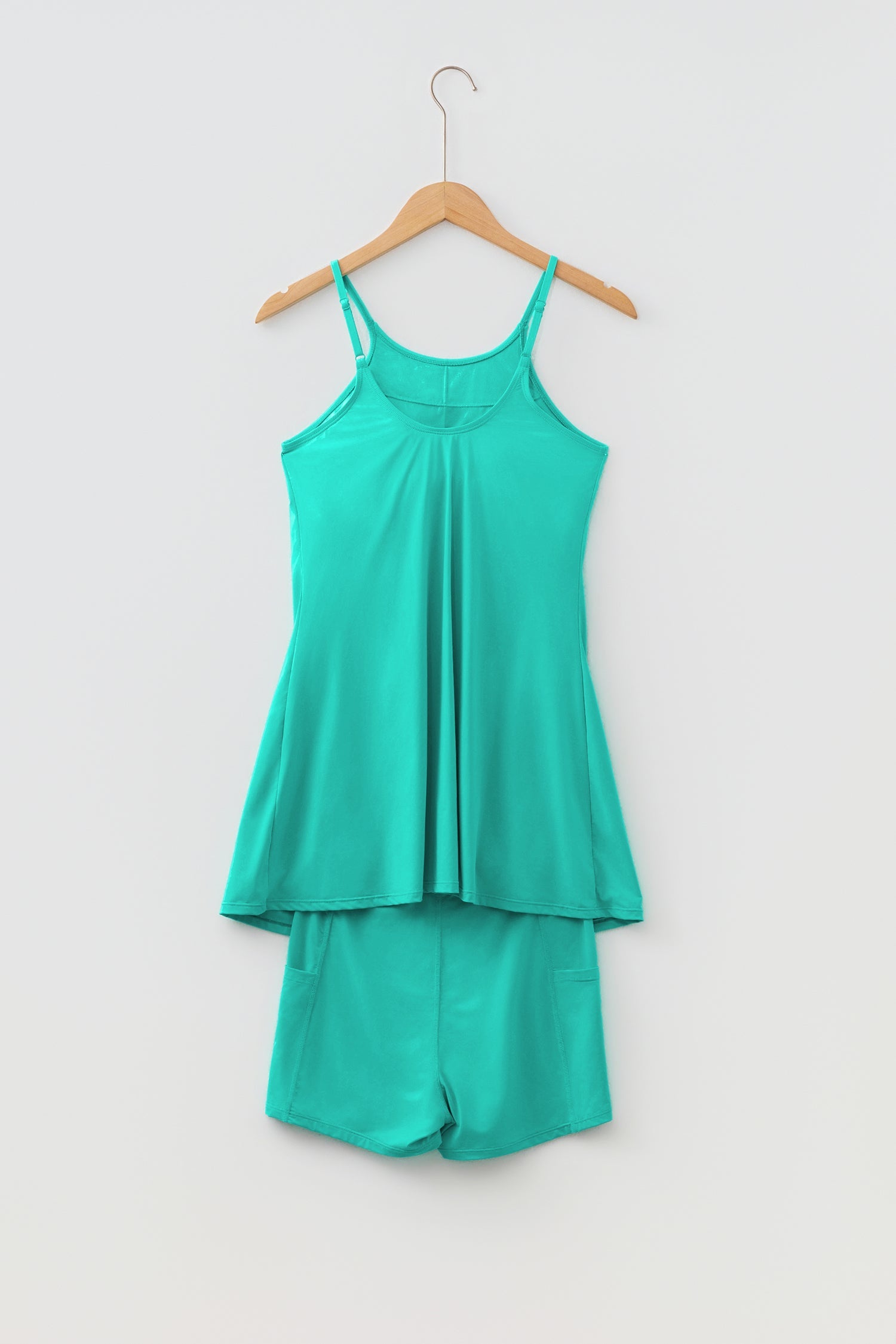 Sea Tank Green Tunic Dress Athletic Shorts 2-Piece Outfit