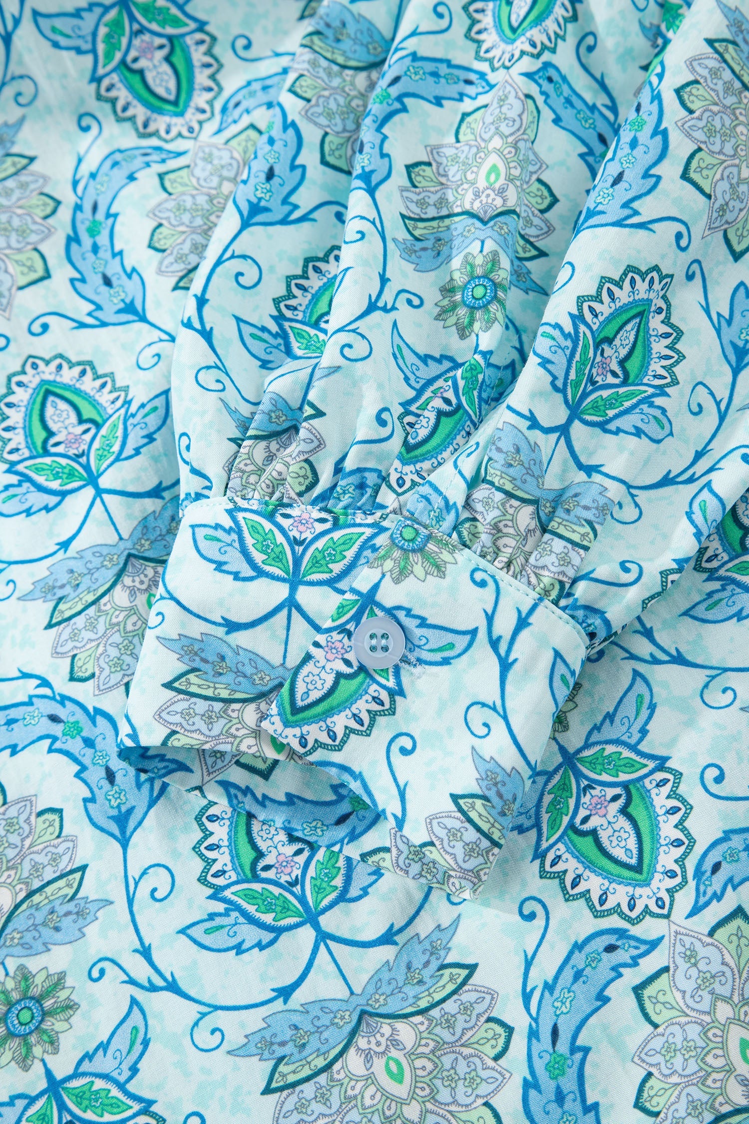 Paisley Print Puff Sleeve Loose Shirt