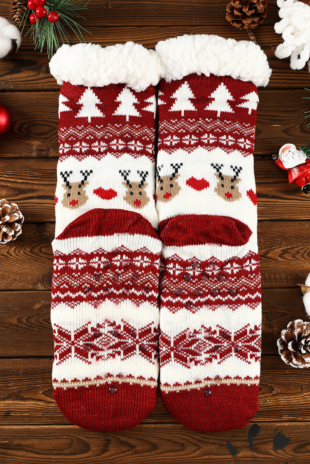 Cartoon Christmas Santa Claus Fleece Socks
