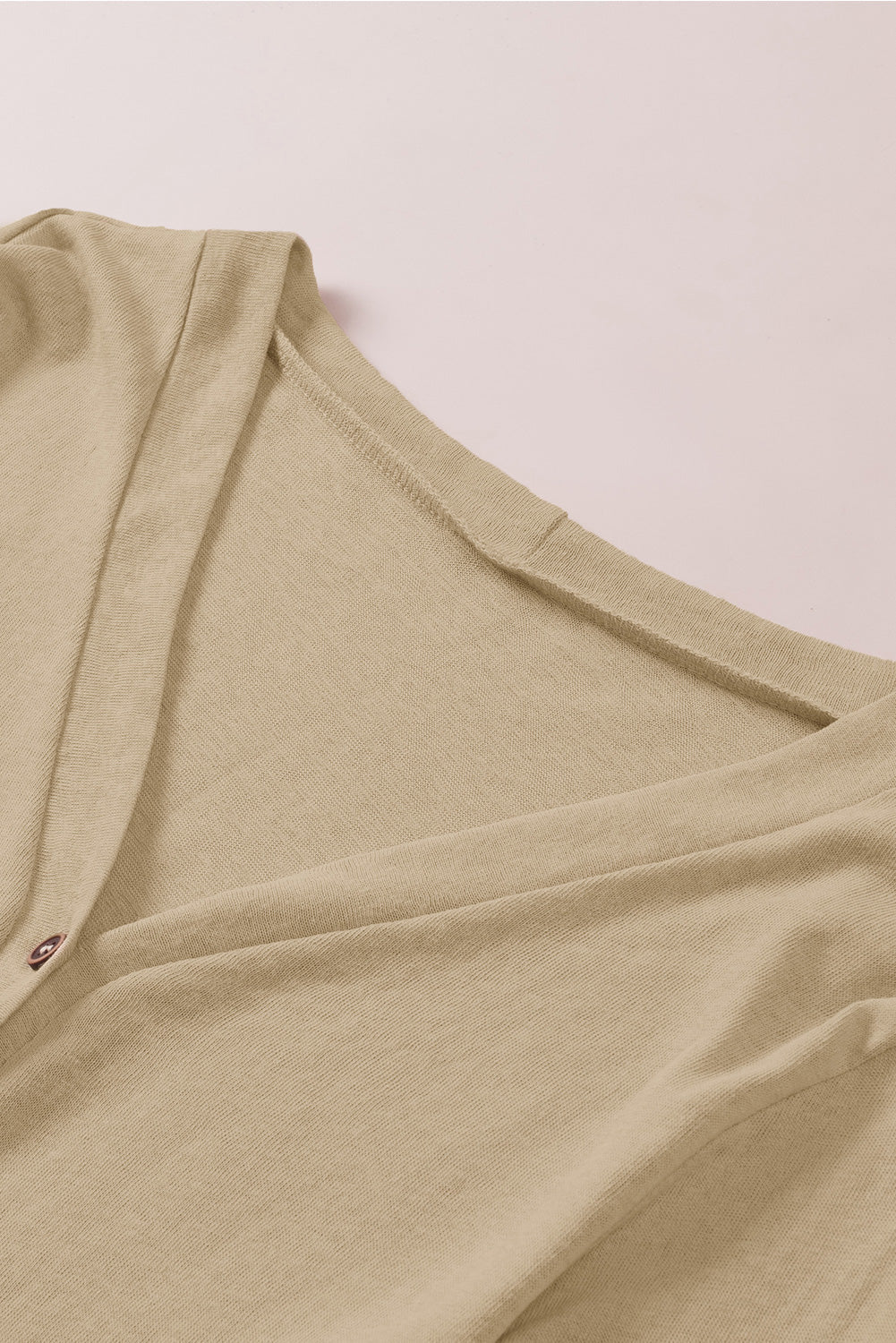 Women's Cardigan with Open-Front Buttons Brown Solid Color
