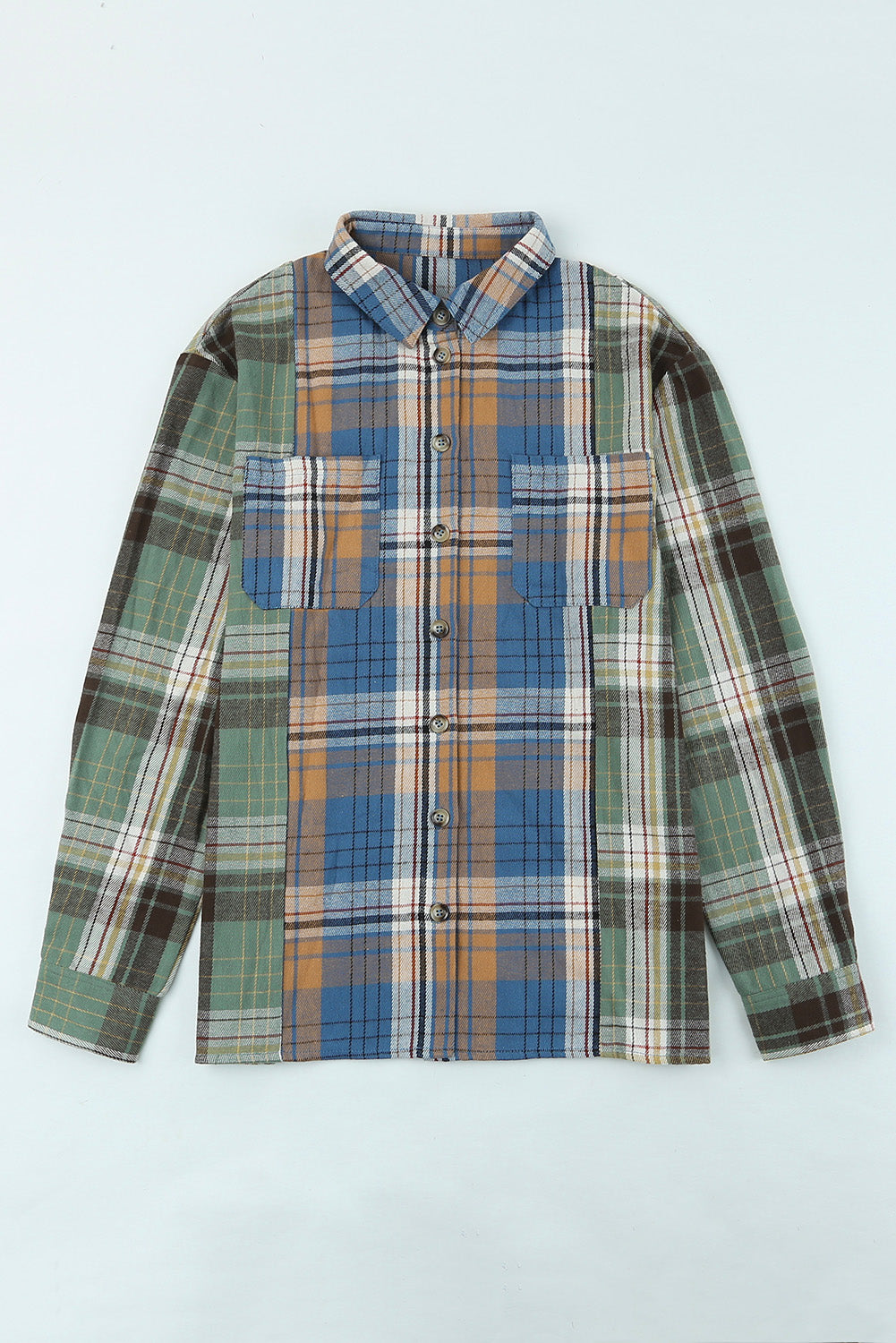 Shacket for Women Chest-Pocket Detail Button Up Plaid