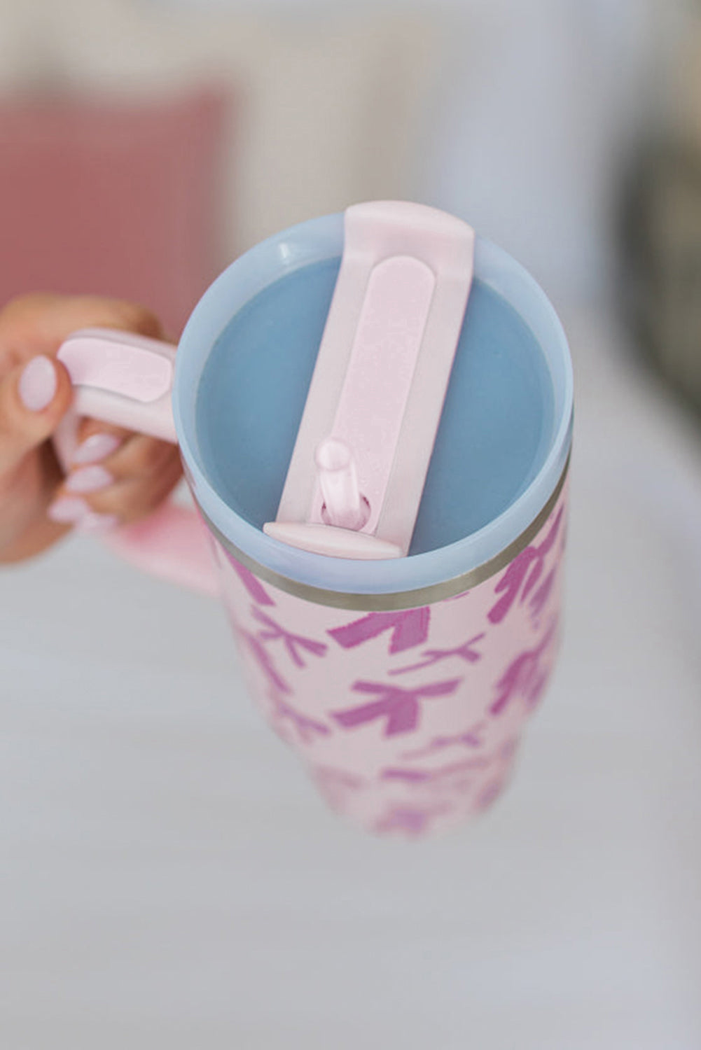 Cute Tumbler Bowknot Printed with Handle 40oz
