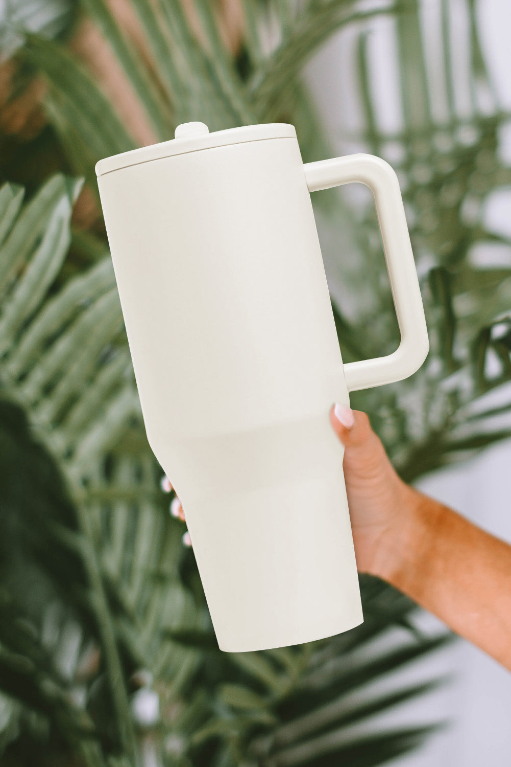 Frosted Stainless Handle Large Vacuum Cup with Straw 40oz
