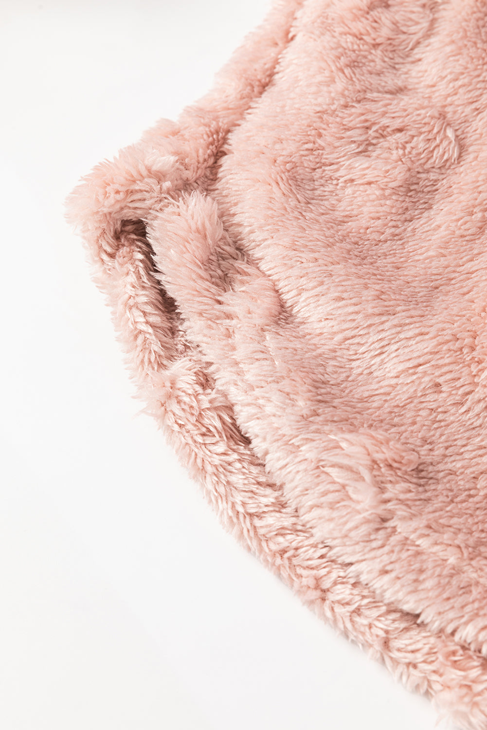 Textured Leopard Fleece Loose 2-Piece Lounge Set in Light Pink