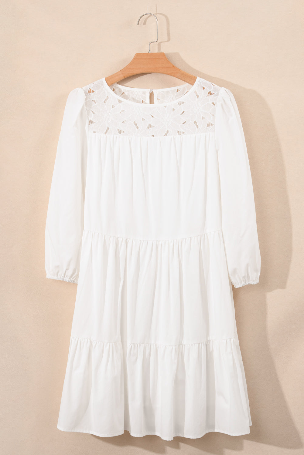 Women's Lace-Trimmed Bracelet Layered Mini Dress