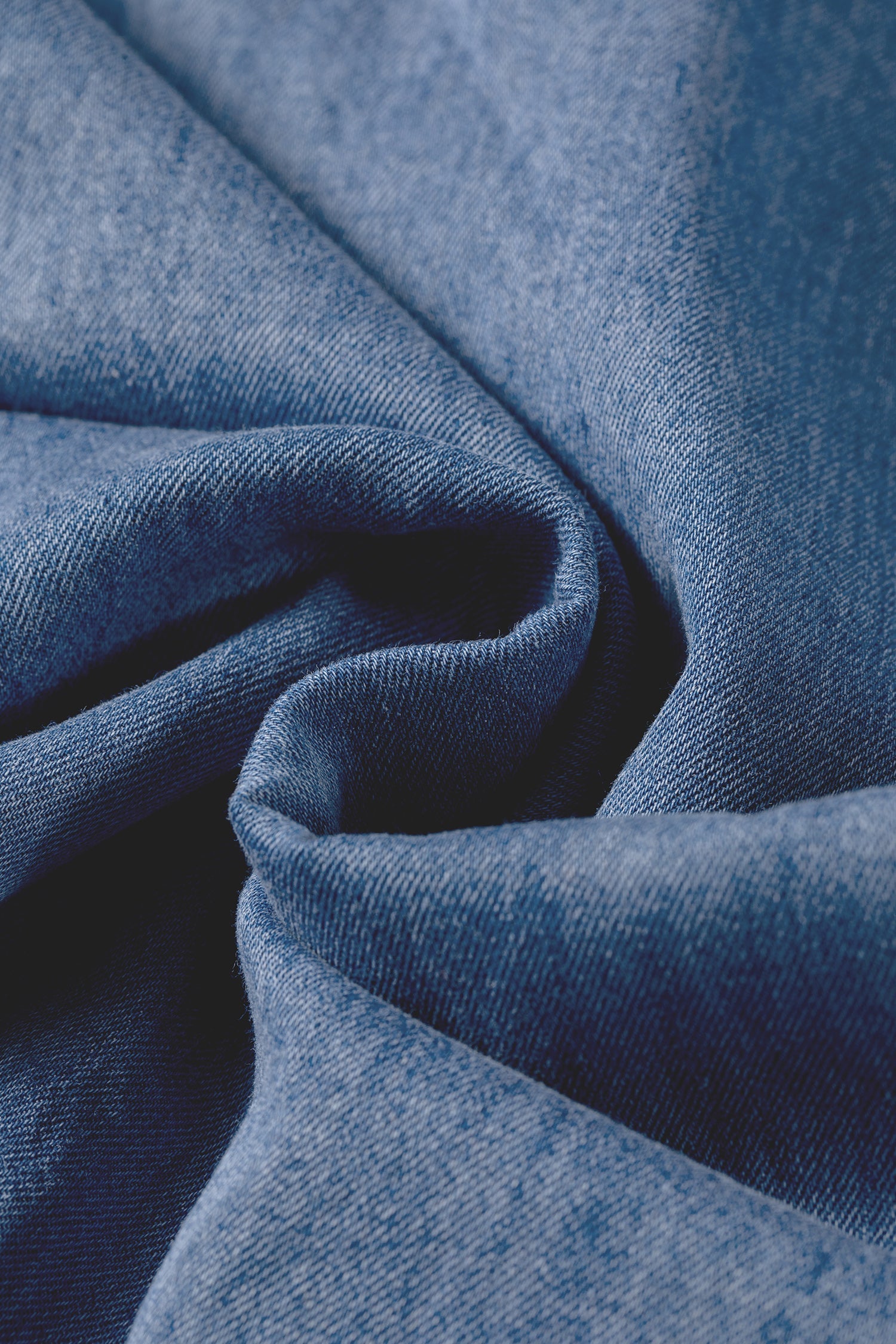 Dusk Plus Blue Ruffled Size Wide-Leg Denim Pants