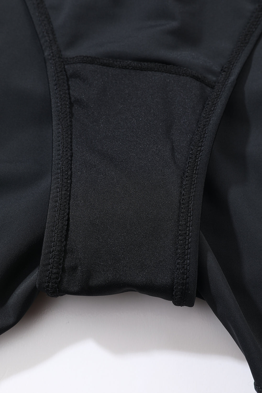 Solid 2-in-1 Drawcord Elastic Waist Swim Shorts in Black