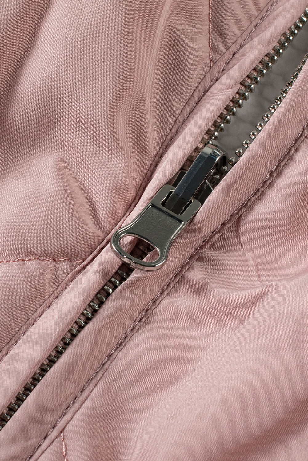 Lined Quilted Fleece Quilted Vest Coats in Pink