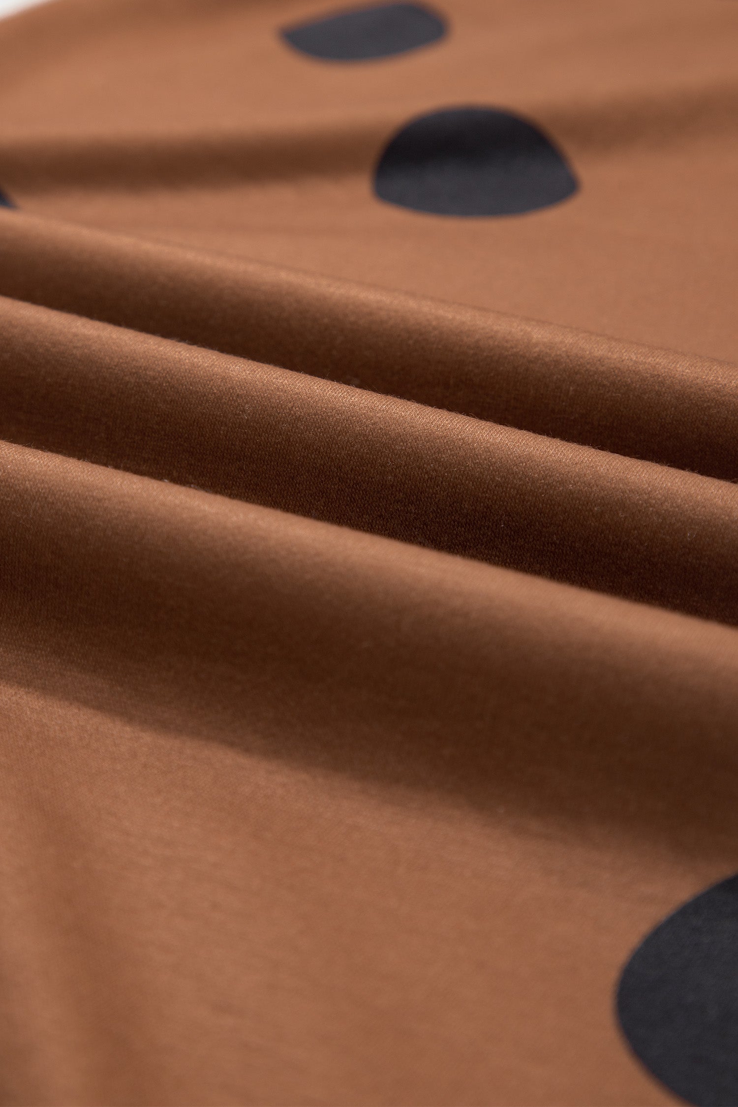 Elastic Polka-Dot Wide-Leg Waist Everyday Pants in Brown
