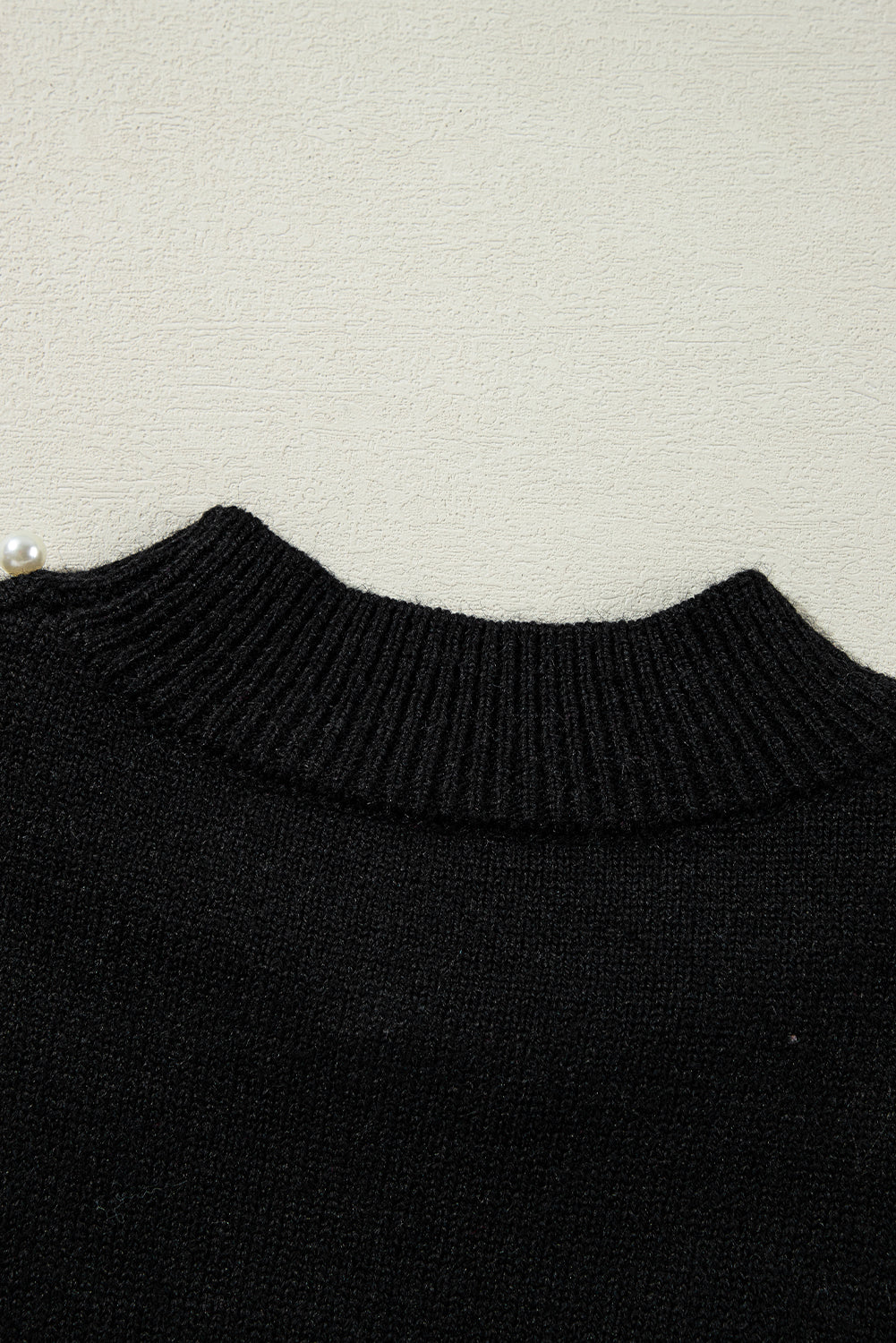 Pearl Beaded Bishop Sleeve Sweater