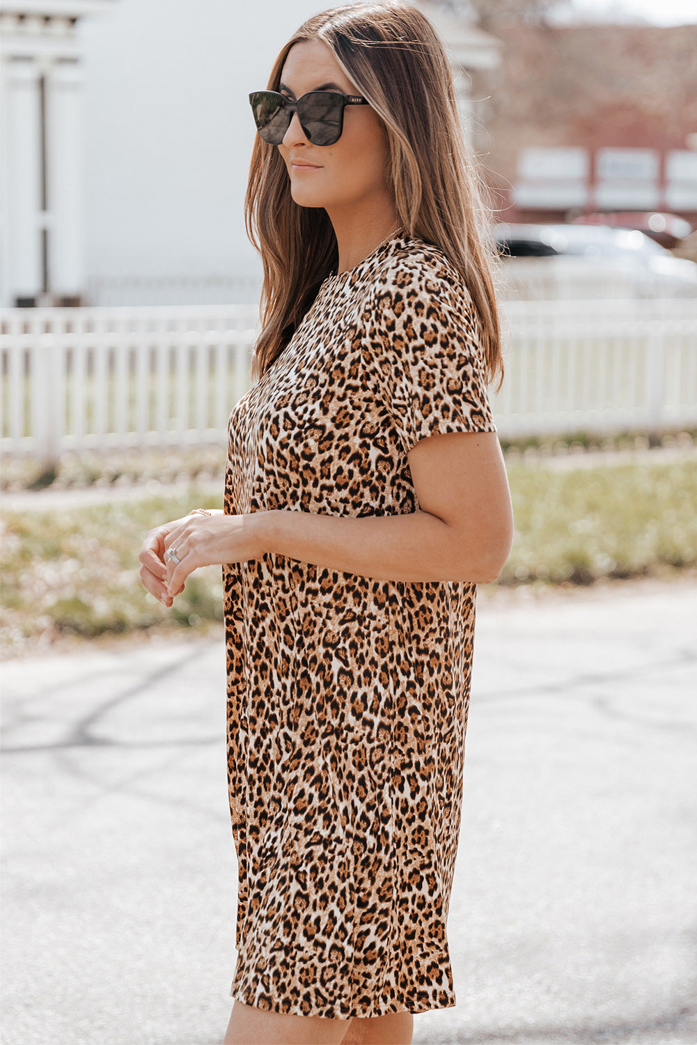 Women's Short-Sleeve A-line Mini Dress